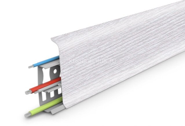 Заказать Плинтус напольный с кабель-каналами 70 мм Deconika Д-П70 265 Клен патина 2,2 м 