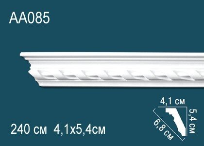 Заказать Потолочный плинтус с орнаментом Перфект AA085 54х68х41 мм 2,4 м Заказать Потолочный плинтус с орнаментом Перфект AA085 54х68х41 мм 2,4 м