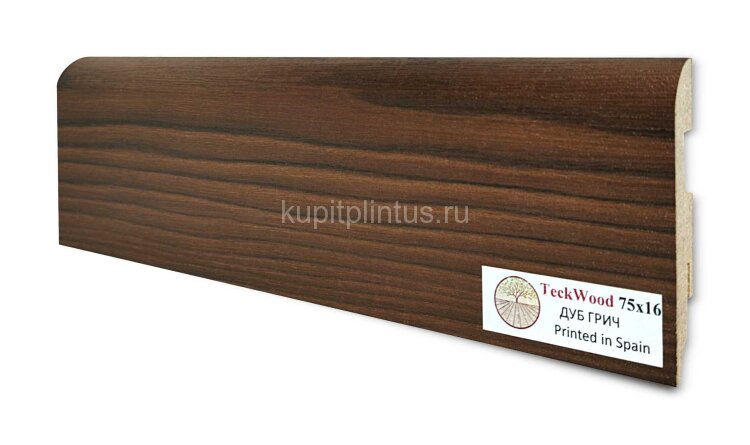 Заказать Напольный плинтус МДФ Teckwood цветной 75х16 Дуб Грич 2.15 м 