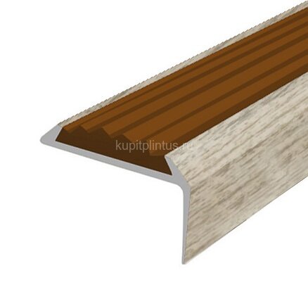 Заказать Порог угловой с коричневой резиновой вставкой Д01 КД Дуб венеция 2,7 м 