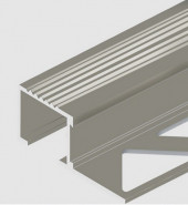 Алюминиевый П-профиль для ступеней с рифлением 20х12 мм PV52-01 полированный 2,7 м