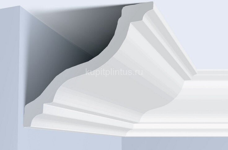 Заказать Потолочный плинтус 105х110 мм Hiwood A150V1 белый полистирол 2 м 