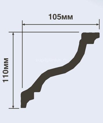 Заказать Потолочный плинтус 105х110 мм Hiwood A150V1 белый полистирол 2 м 