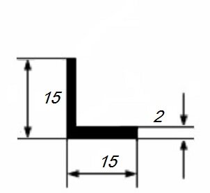 Заказать Уголок из алюминия 15х15х2 мм равносторонний 3 м Заказать Уголок из алюминия 15х15х2 мм равносторонний 3 м
