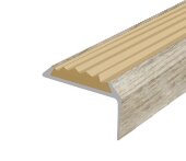 Порог угловой с бежевой резиновой вставкой Д01 КД Дуб венеция 2,7 м