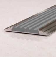 Порог одноуровневый с резиновой вставкой ПО-46 бронза глянец - серый 2,7 м Порог одноуровневый с резиновой вставкой ПО-46 бронза глянец - серый 2,7 м