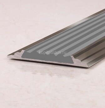 Заказать Порог одноуровневый с резиновой вставкой ПО-46 бронза глянец - серый 2,7 м 