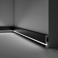 Черный напольный плинтус для подсветки NMC Wallstyl IL11 BL 80х20 мм 2 м