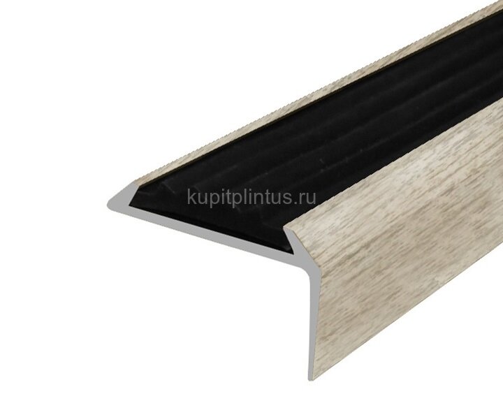 Заказать Порог угловой с черной резиновой вставкой Д01 КД Дуб венеция 2,7 м Заказать Порог угловой с черной резиновой вставкой Д01 КД Дуб венеция 2,7 м