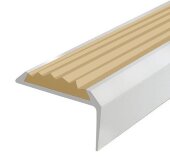 Угловой порог алюминиевый противоскользящий 22х42 мм Д01 КР люкс Алюминий (бежевая вставка) 2,7 м Угловой порог алюминиевый противоскользящий 22х42 мм Д01 КР люкс Алюминий (бежевая вставка) 2,7 м