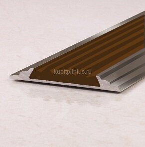 Заказать Порог одноуровневый с резиновой вставкой ПО-46 бронза глянец - коричневый 2,7 м 