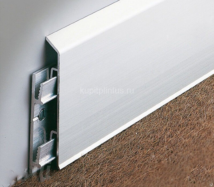 Заказать Плинтус напольный алюминиевый Евротрим F-70 2158 70 мм Матовое серебро 2,95 м Заказать Плинтус напольный алюминиевый Евротрим F-70 2158 70 мм Матовое серебро 2,95 м