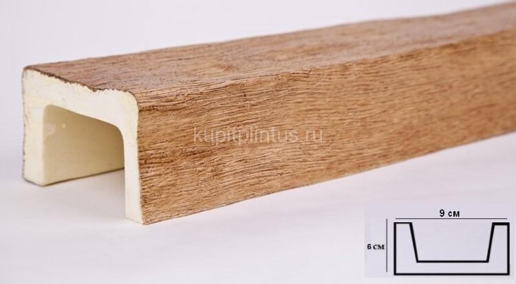 Заказать Балка из полиуретана 6х9 см Уникс Классика Б1 Светлый дуб 2 м Заказать Балка из полиуретана 6х9 см Уникс Классика Б1 Светлый дуб 2 м