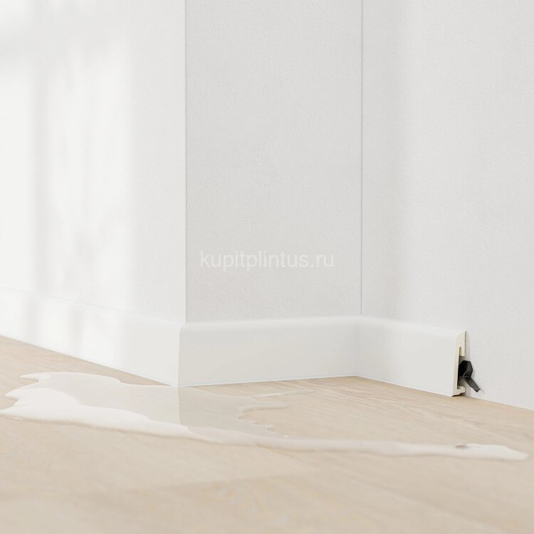 Заказать Напольный плинтус 65 мм SALAG ALPHA Bialy AP66U1 гибридный ПВХ белый 2.2 м (65х18х2200 мм) 