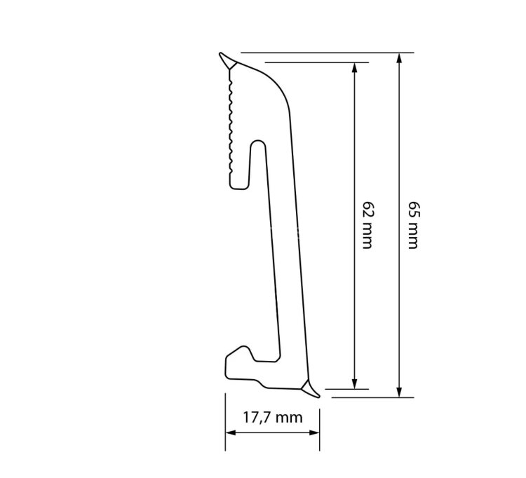 Заказать Напольный плинтус 65 мм SALAG ALPHA Bialy AP66U1 гибридный ПВХ белый 2.2 м (65х18х2200 мм) 