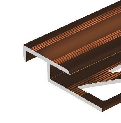 Заказать Алюминиевый профиль лестничный 20х12 мм PV58-11 коричневый блестящий 2,7 м 