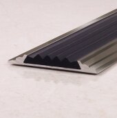 Порог одноуровневый с резиновой вставкой ПО-46 бронза глянец - черный 2,7 м Порог одноуровневый с резиновой вставкой ПО-46 бронза глянец - черный 2,7 м