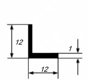 Заказать Уголок из алюминия 12х12х1 мм равносторонний 3 м Заказать Уголок из алюминия 12х12х1 мм равносторонний 3 м