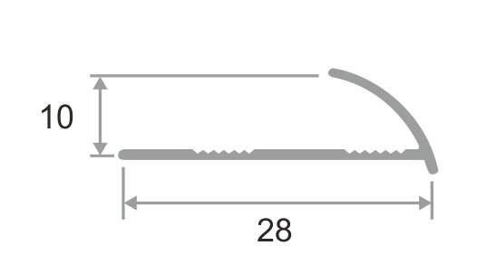 Заказать Алюминиевый профиль С-образный 9 мм ПО-9 Графит глянец 2,7 м 