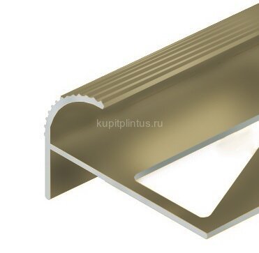 Заказать Профиль под плитку для ступеней F-образный 12 мм алюминий PV57-09 Шампань блестящая 2,7 м Заказать Профиль под плитку для ступеней F-образный 12 мм алюминий PV57-09 Шампань блестящая 2,7 м