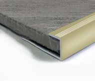 Профиль для ламината оконечный Panel L с рифлением алюминий 10 мм PV59-09 шампань блестящая 2,7 м Профиль для ламината оконечный Panel L с рифлением алюминий 10 мм PV59-09 шампань блестящая 2,7 м