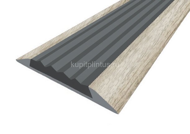 Заказать Порог противоскользящий с серой вставкой Д15 КД Дуб венеция (декорированный) 2,7 м 