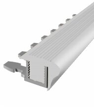 Противоскользящий профиль с резиновой вставкой 22 мм MP 70 PG гибкий серый 2,7 м