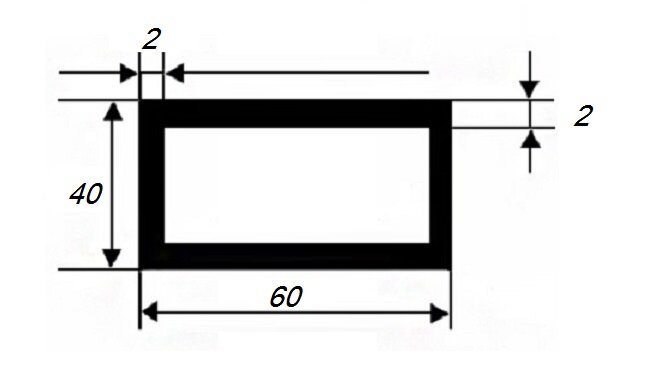 Заказать Бокс прямоугольный 40х60х2 мм из алюминия 3 м 