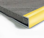 Профиль для ламината оконечный Panel L с рифлением алюминий 10 мм PV59-05 золото блестящее 2,7 м Профиль для ламината оконечный Panel L с рифлением алюминий 10 мм PV59-05 золото блестящее 2,7 м