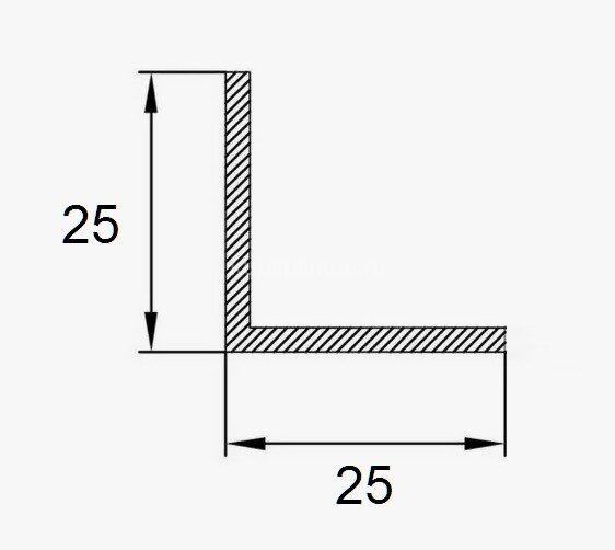 Заказать Алюминиевый уголок 25х25 мм ПБ25х25 черный муар 3 м 