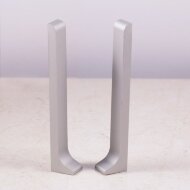 Заглушка металлическая (пара) для плинтуса ПЛ-40 Серебро матовое