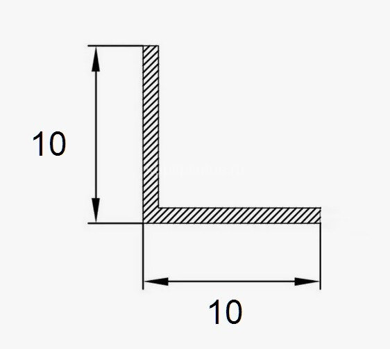 Заказать Алюминиевый уголок 10х10 равнополочный ПБ10х10 черный матовый 3м Заказать Алюминиевый уголок 10х10 равнополочный ПБ10х10 черный матовый 3м