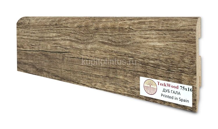 Заказать Напольный плинтус МДФ Teckwood цветной 75х16 Дуб Гала 2.15 м 
