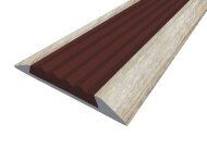 Порог противоскользящий с коричневой вставкой Д15 КД Дуб венеция (декорированный) 2,7 м