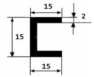 Заказать Алюминиевый швеллер 15х15х15х2 мм 3 м Заказать Алюминиевый швеллер 15х15х15х2 мм 3 м