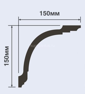 Заказать Потолочный плинтус 150х150 мм Hiwood A212 белый полистирол 2 м 