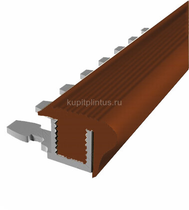 Заказать Противоскользящий профиль с резиновой вставкой 22 мм MP 70 PG гибкий коричневый 2,7 м 