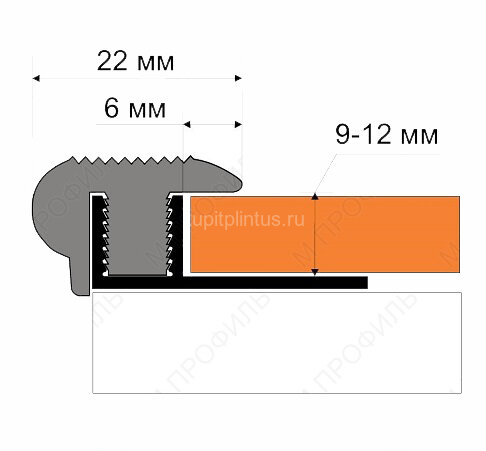 Заказать Противоскользящий профиль с резиновой вставкой 22 мм MP 70 PG гибкий коричневый 2,7 м 