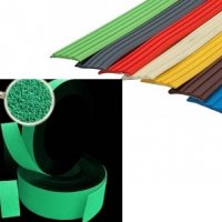 Ленты и уголки резиновые абразивные полиуретановые сигнальные светящиеся