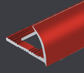 C-образный алюминиевый профиль для плитки 8 мм PV16-29 красный Ral 3000 2,7 м