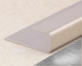 Окантовочный П-профиль нержавеющая сталь 10 мм SB203-10H Серебро глянец браш 2,7 м