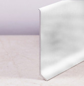 Алюминиевый плинтус для пола ПЛ-100 Серебро матовое браш 3 м